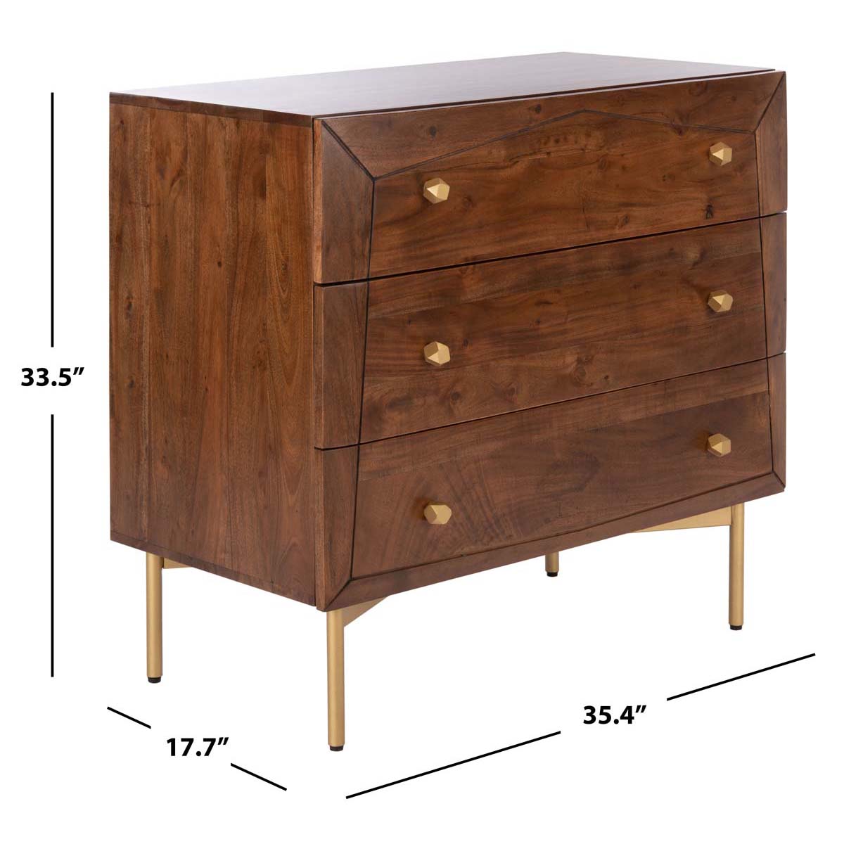 Goodwin 3 Drawer Chest | Safavieh Couture - SFV5708 - Walnut