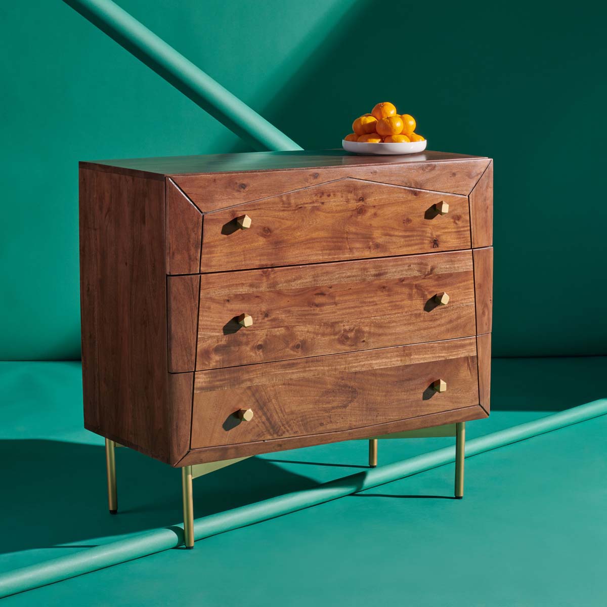 Goodwin 3 Drawer Chest | Safavieh Couture - SFV5708 - Walnut