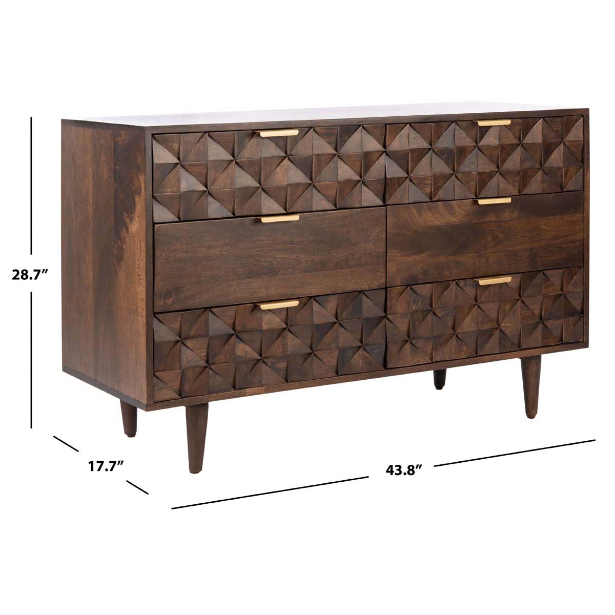 Zinnia 6 Drawer Dresser-Walnut