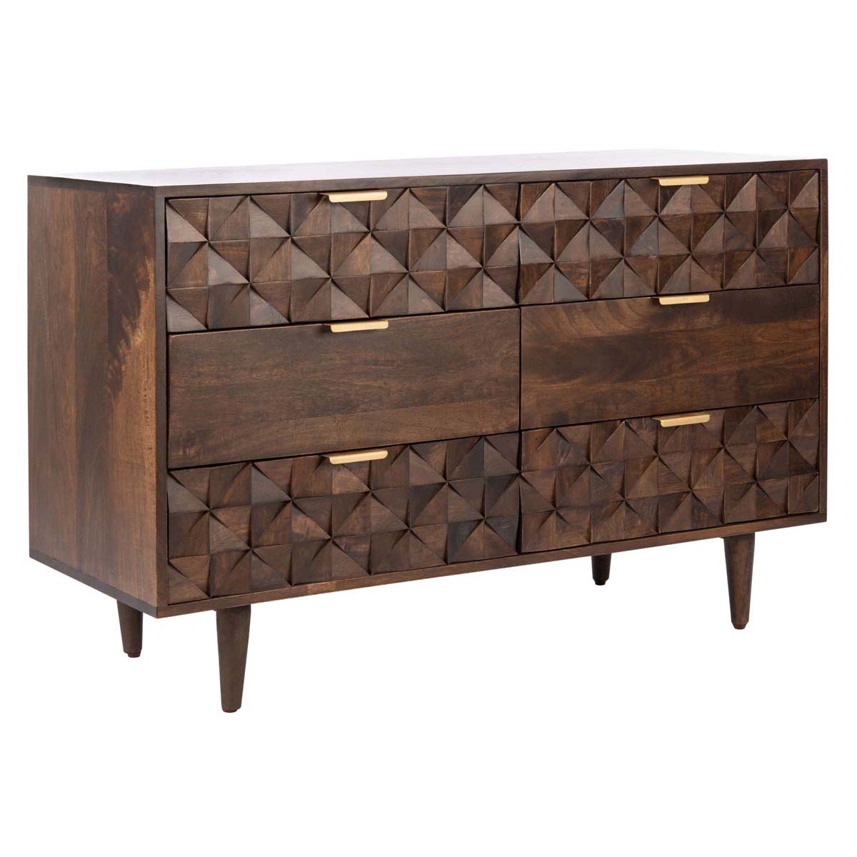 Zinnia 6 Drawer Dresser-Walnut