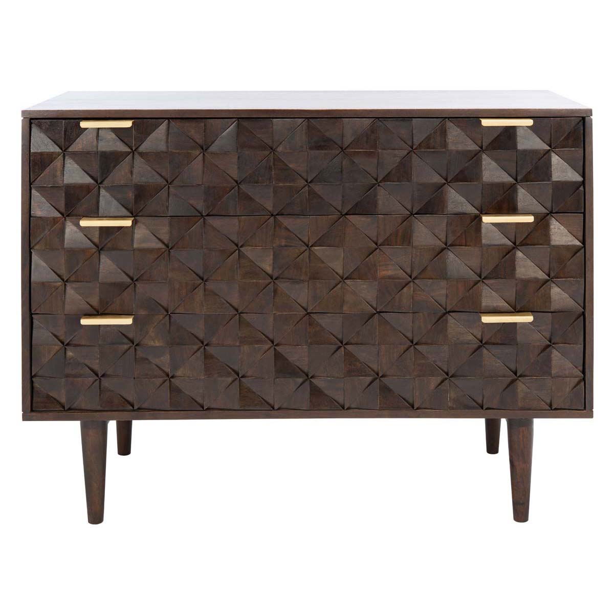 Zinnia 3 Drawer Chest | Safavieh Couture - Walnut