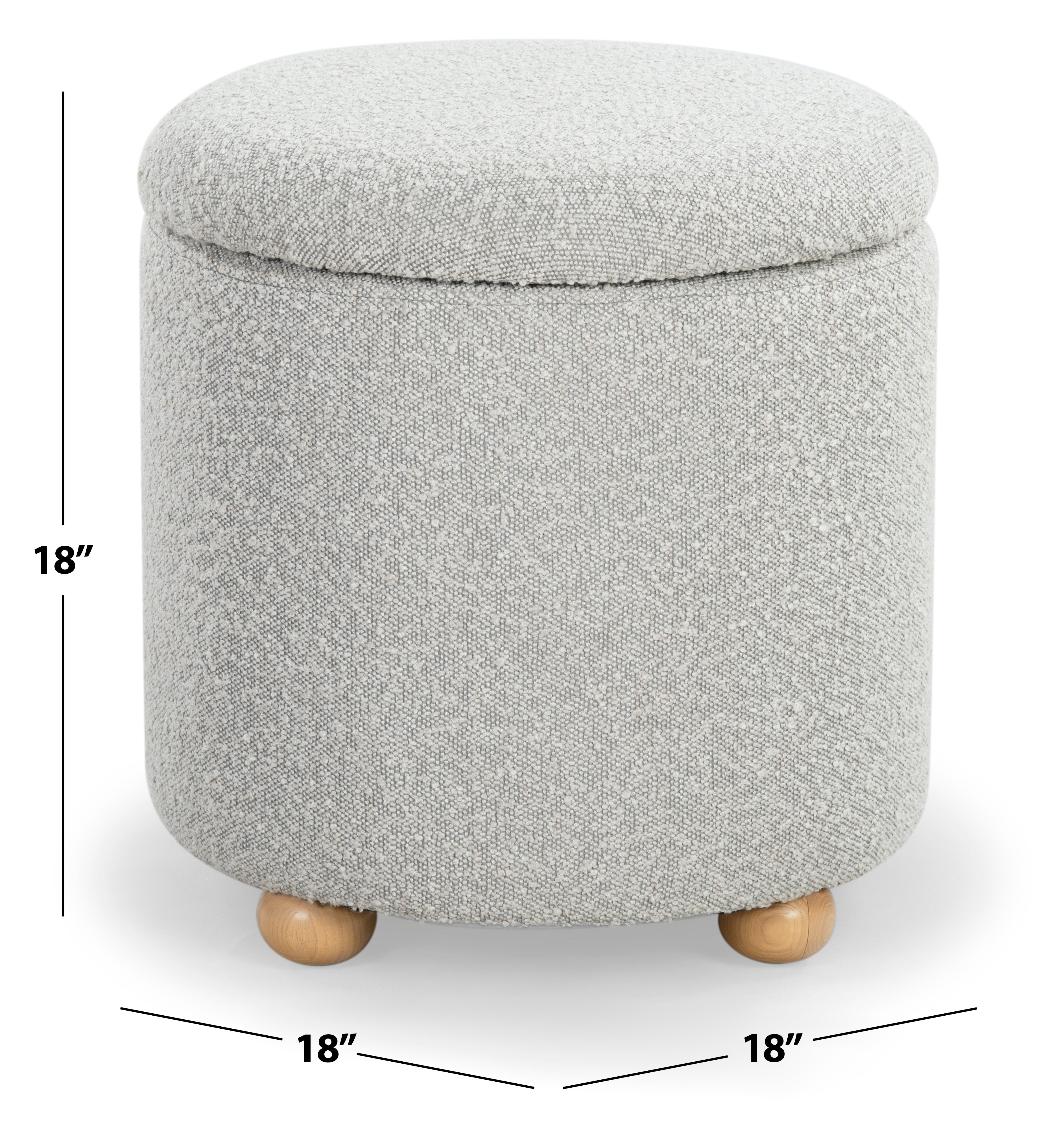 Safavieh Couture Becka Round Boucle Storage Ottoman, SFV6100 - Grey / Natural