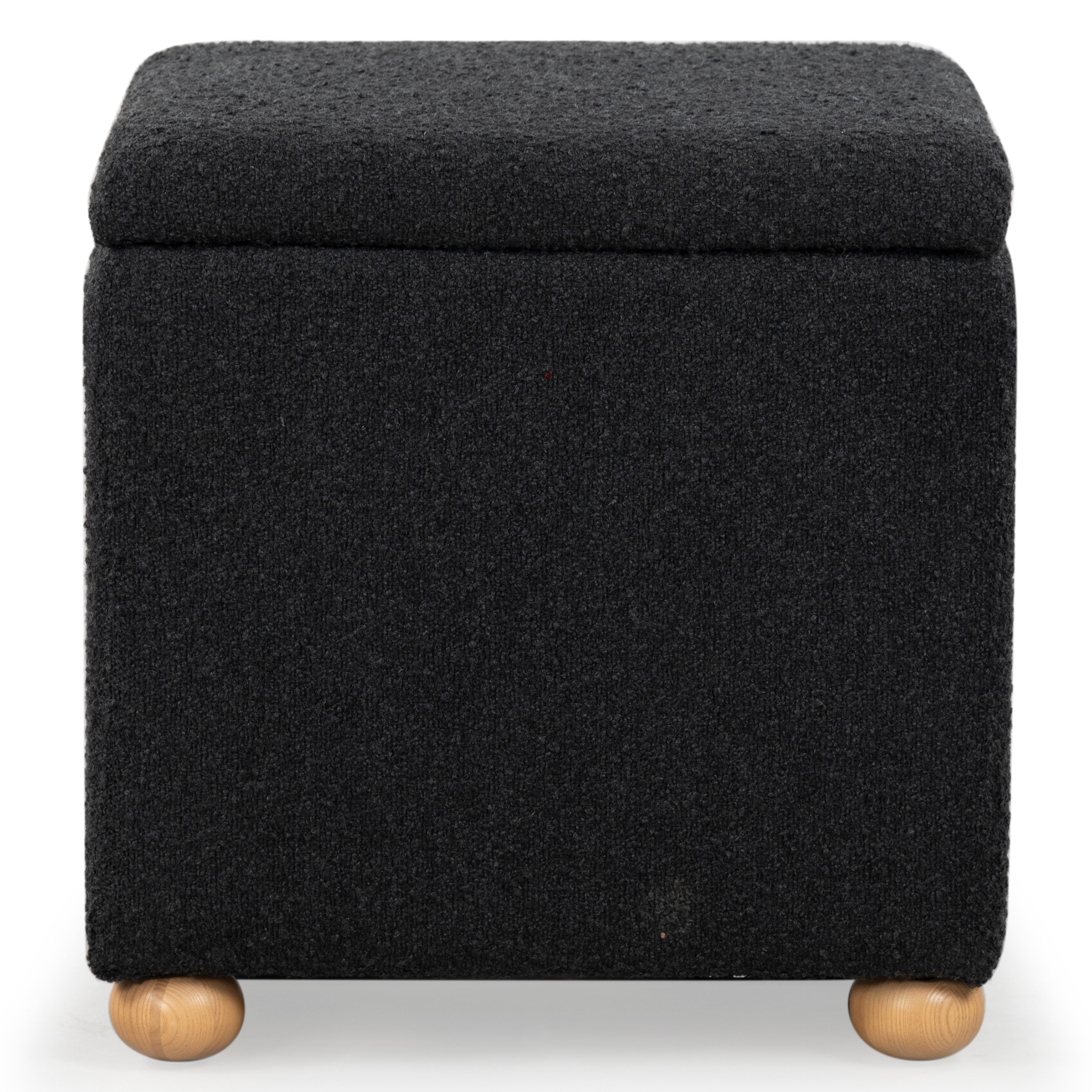 Safavieh Couture Becka Square Boucle Storage Ottoman, SFV6101 - Black / Natural