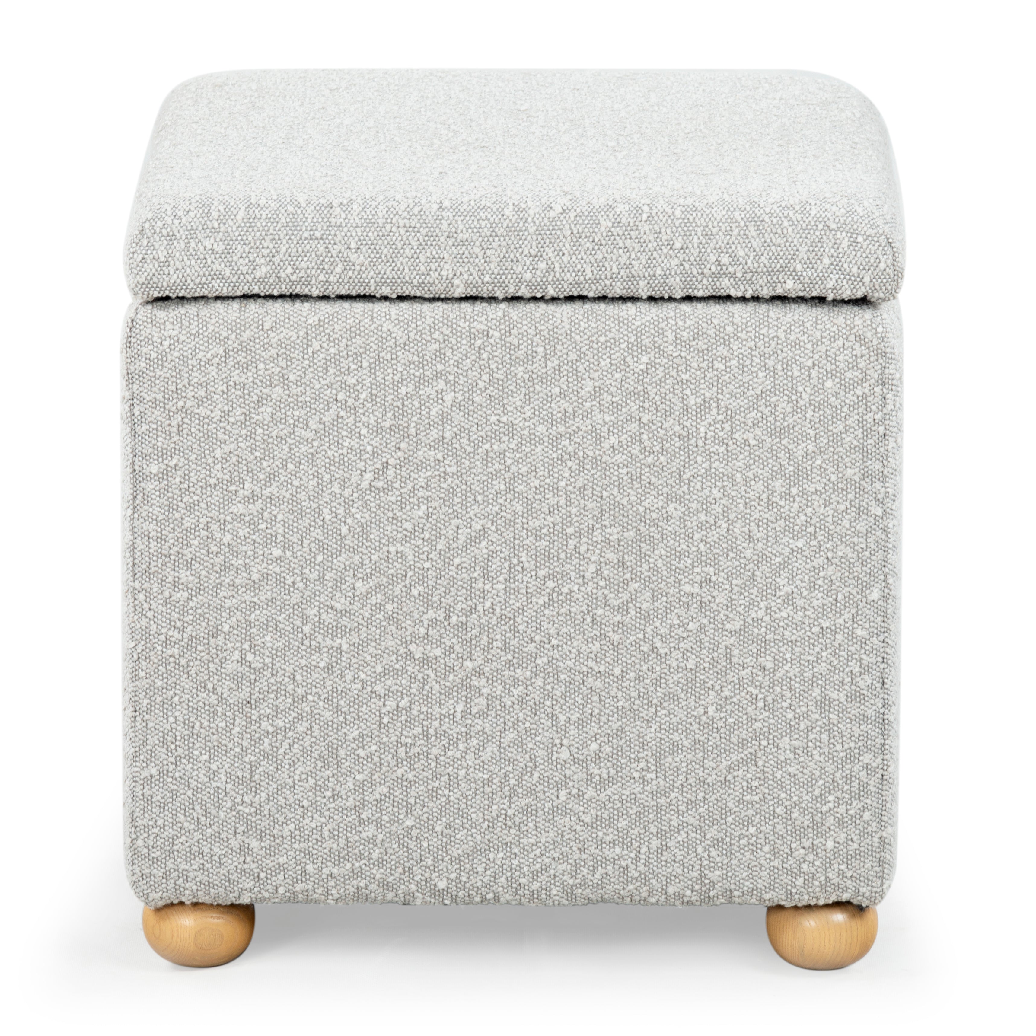 Safavieh Couture Becka Square Boucle Storage Ottoman, SFV6101 - Grey / Natural