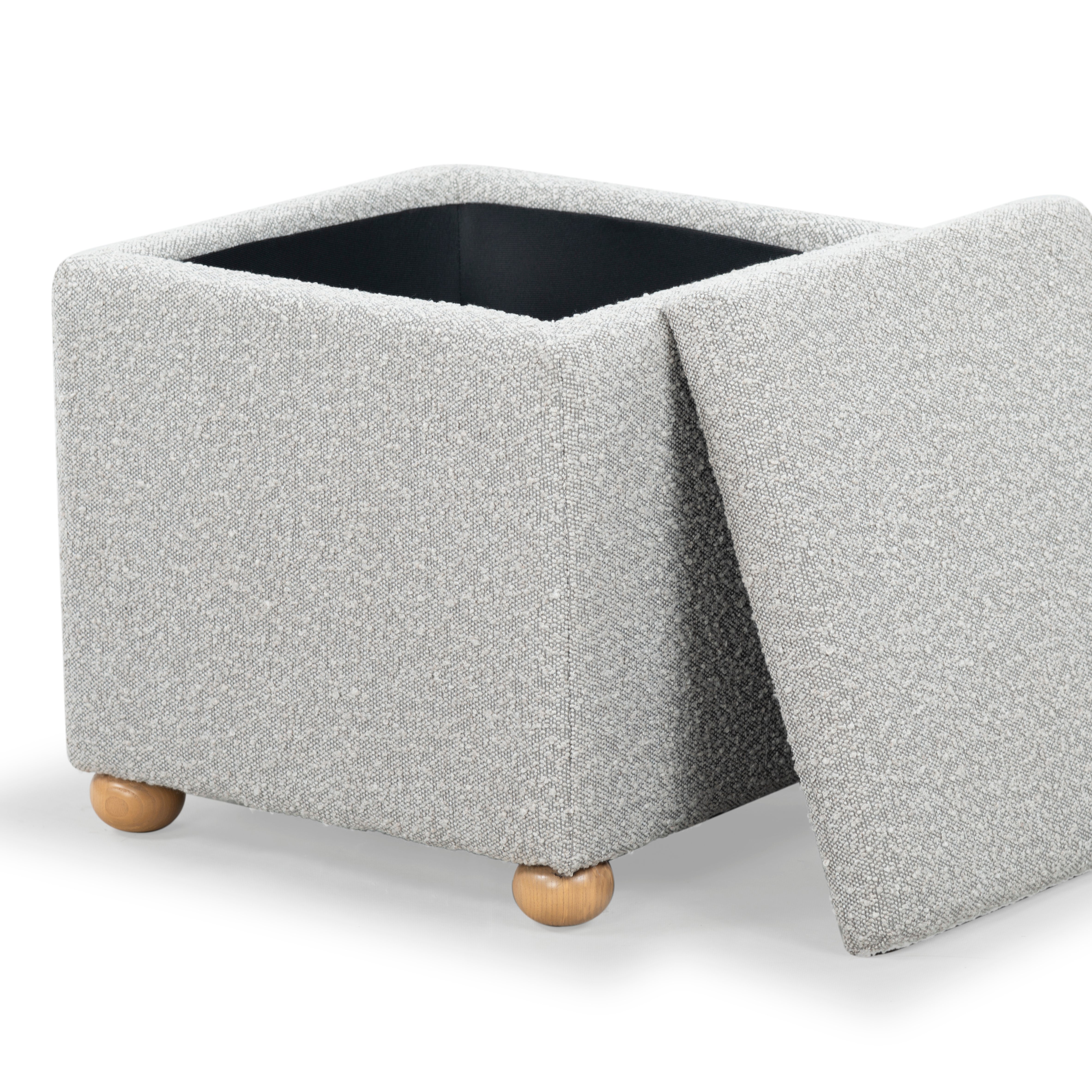 Safavieh Couture Becka Square Boucle Storage Ottoman, SFV6101 - Grey / Natural