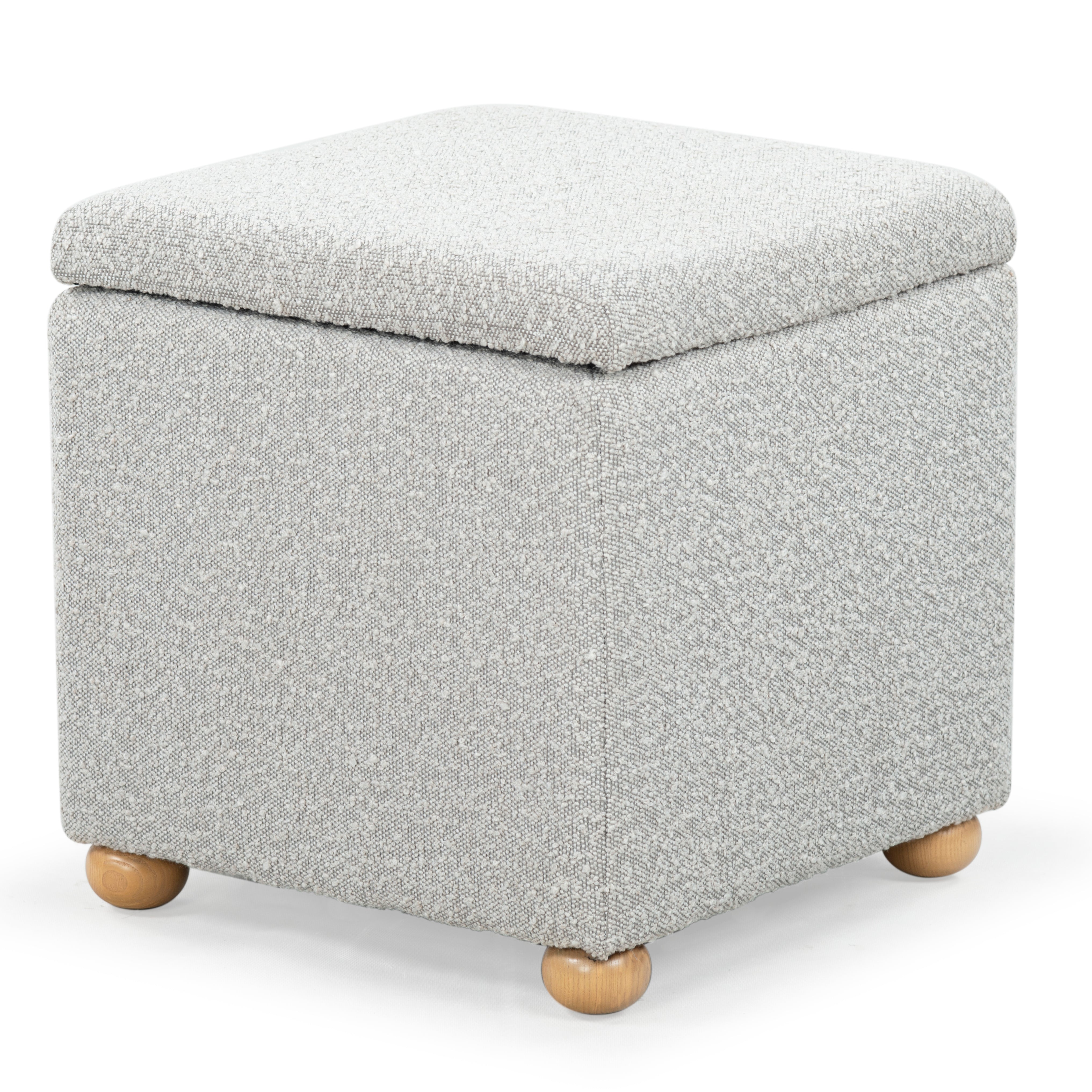 Safavieh Couture Becka Square Boucle Storage Ottoman, SFV6101 - Grey / Natural