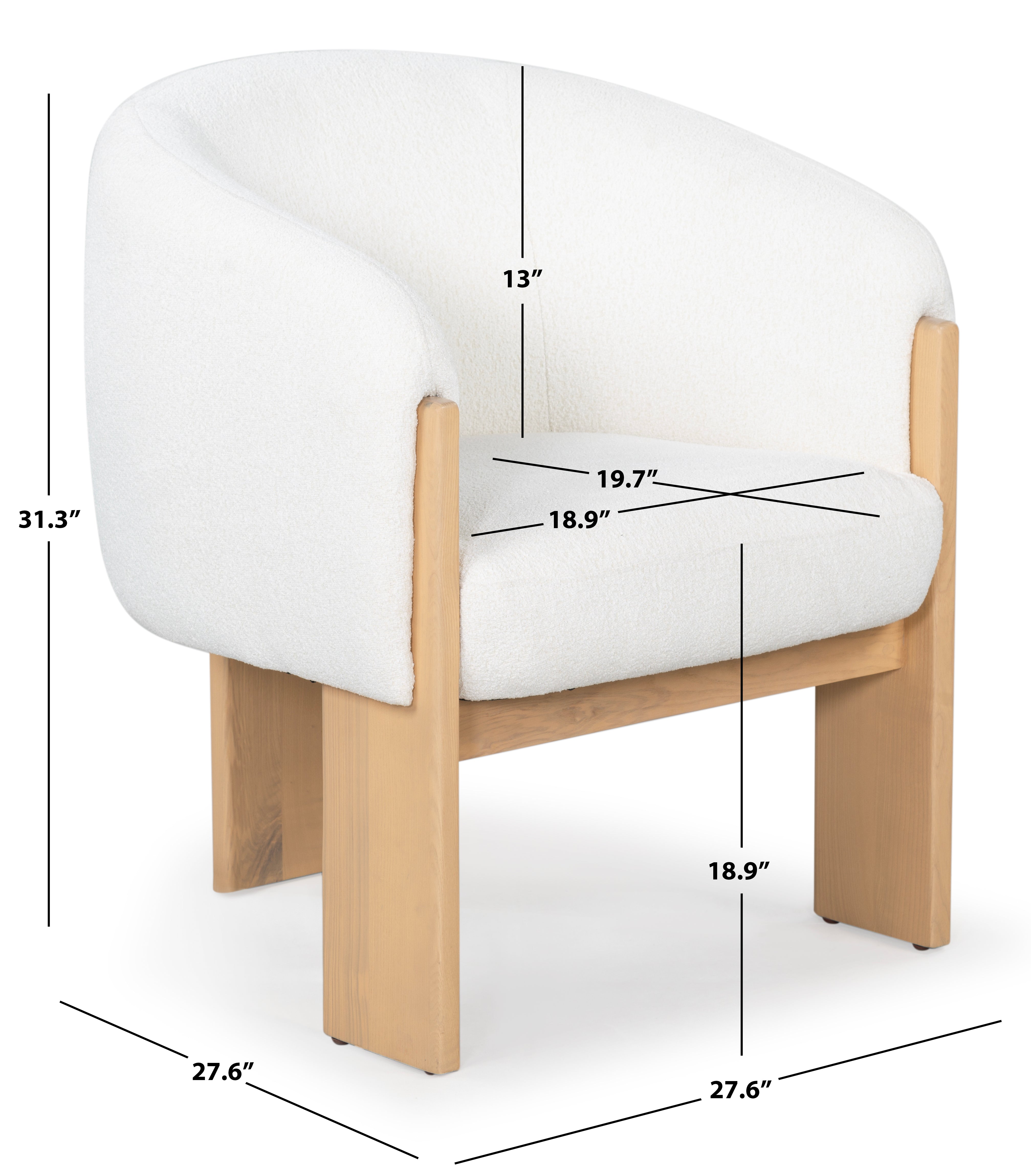 Safavieh Couture Lauricella Barrel Back Dining Chair, SFV6103 - Ivory / Natural