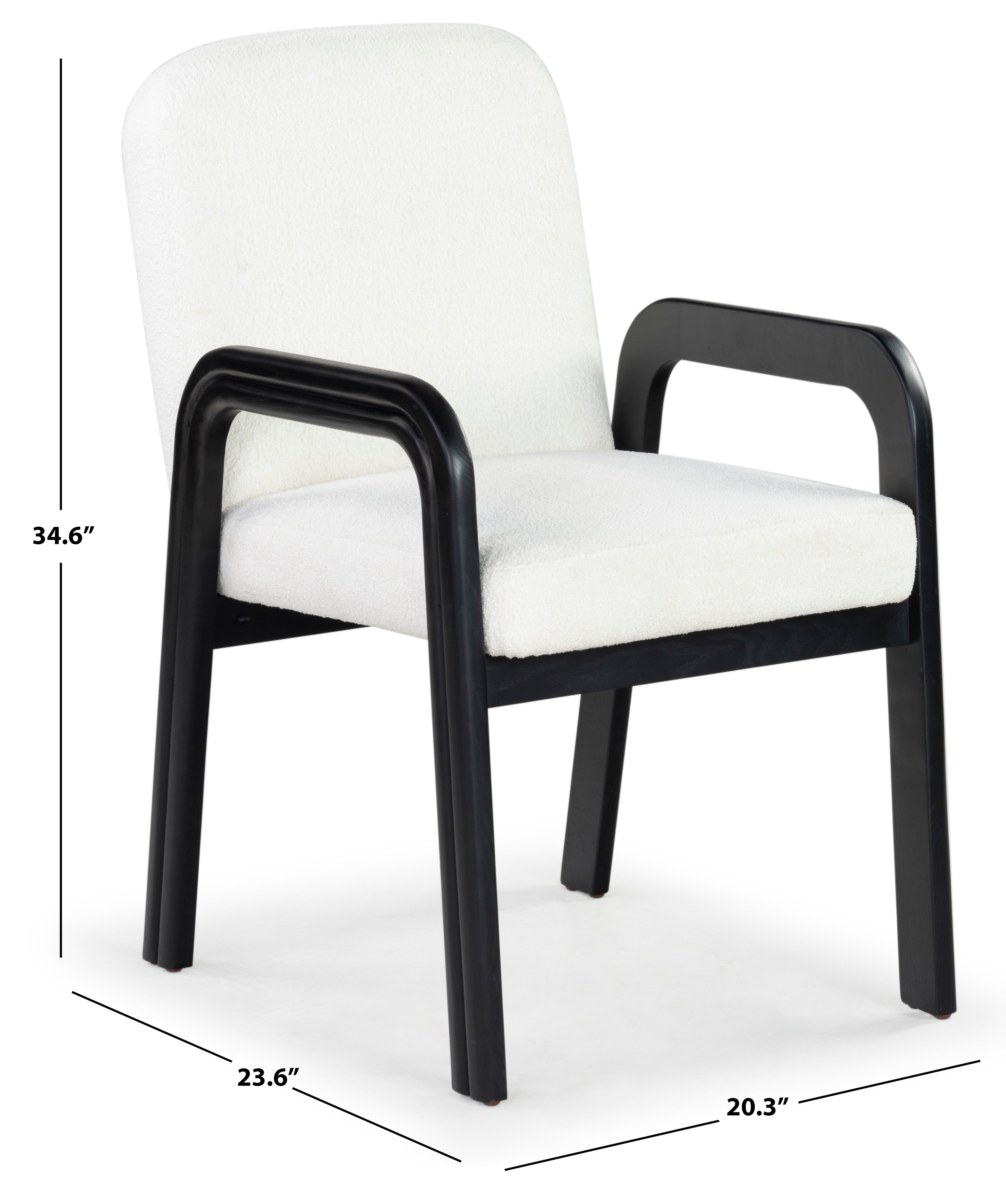 Safavieh Couture Roslina Boucle Dining Chair, SFV6105 - Ivory / Black