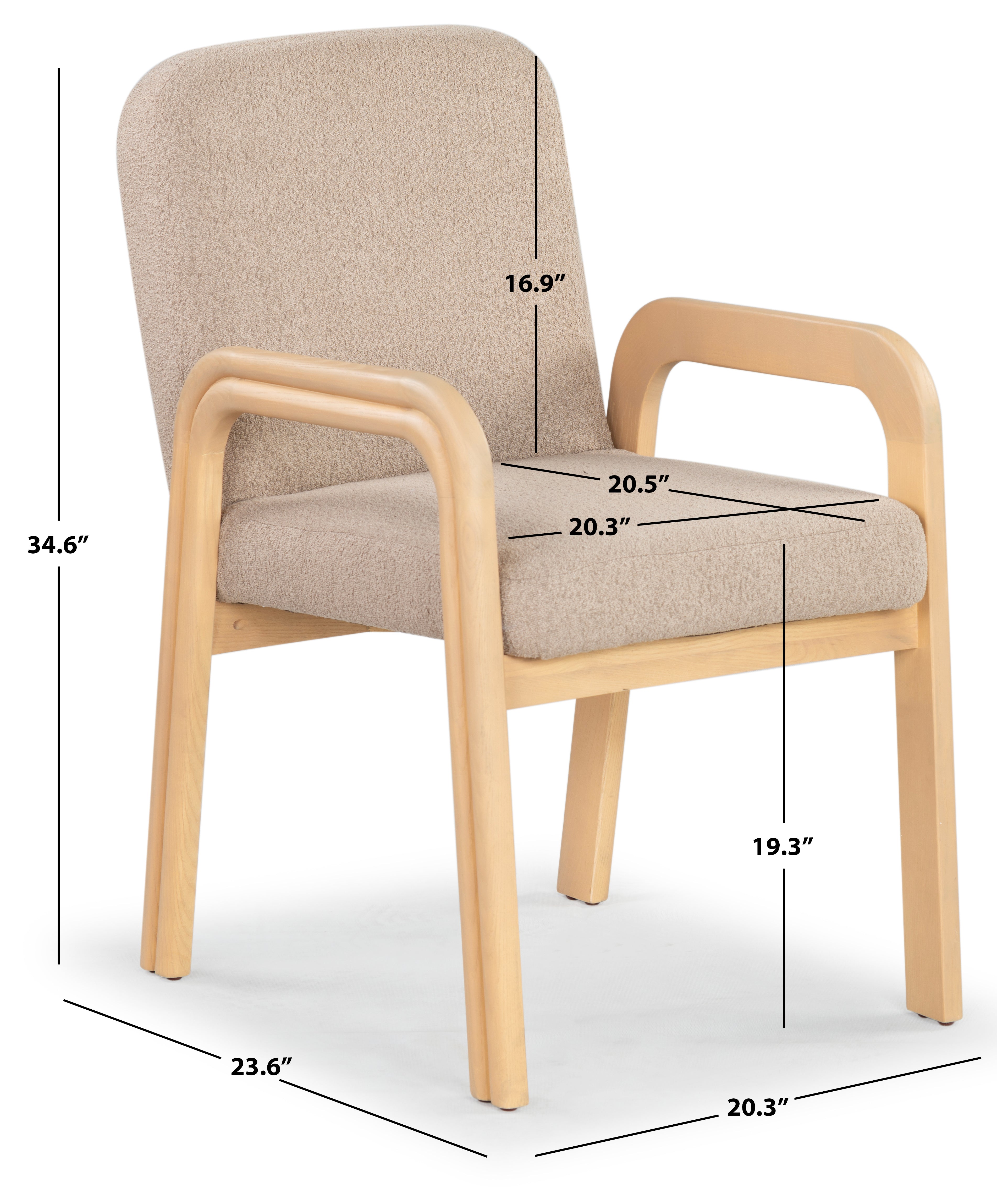 Safavieh Couture Roslina Boucle Dining Chair, SFV6105 - Light Brown / Natural