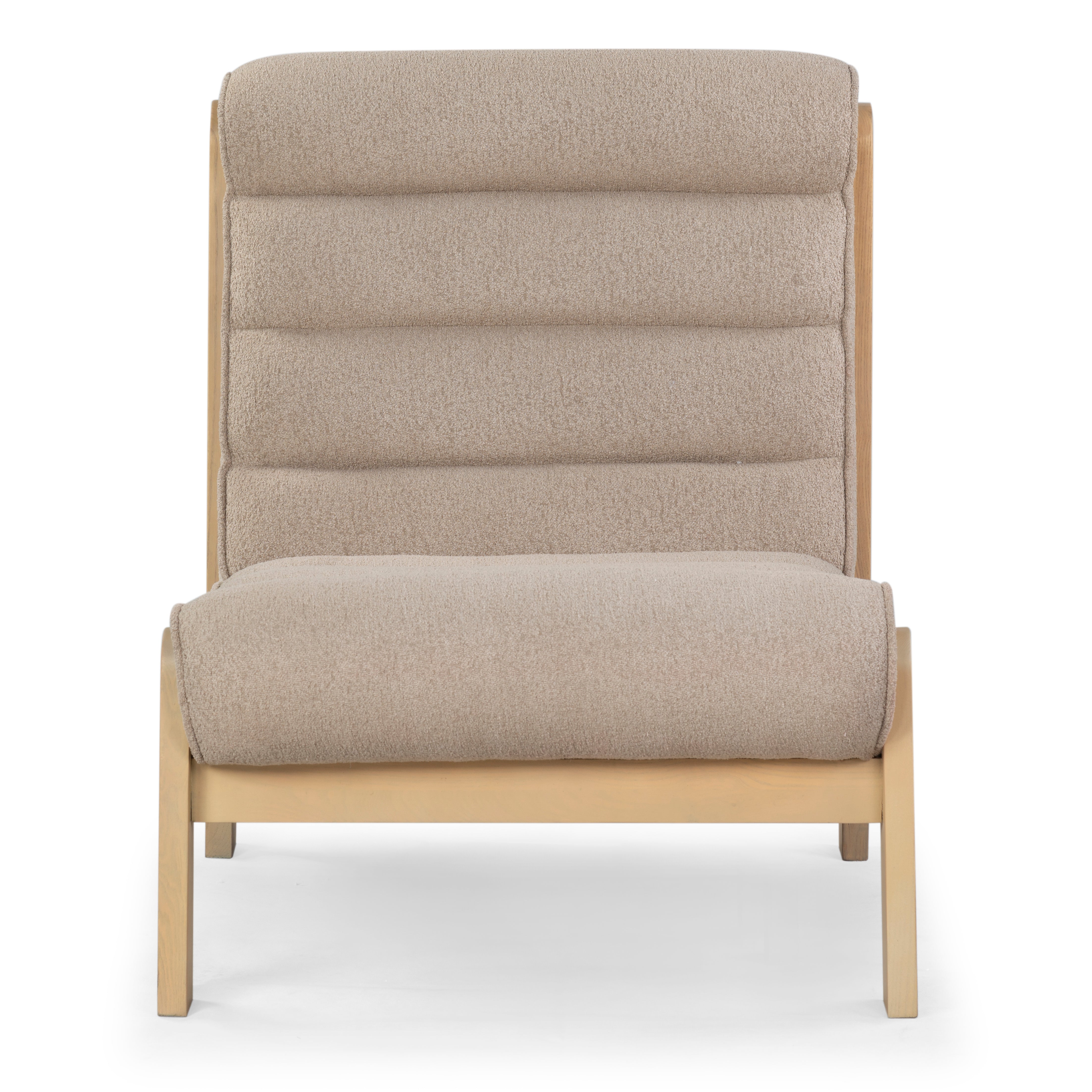 Safavieh Couture Trixie Channel Tufted Accent Chair, SFV6107 - Light Brown / Natural