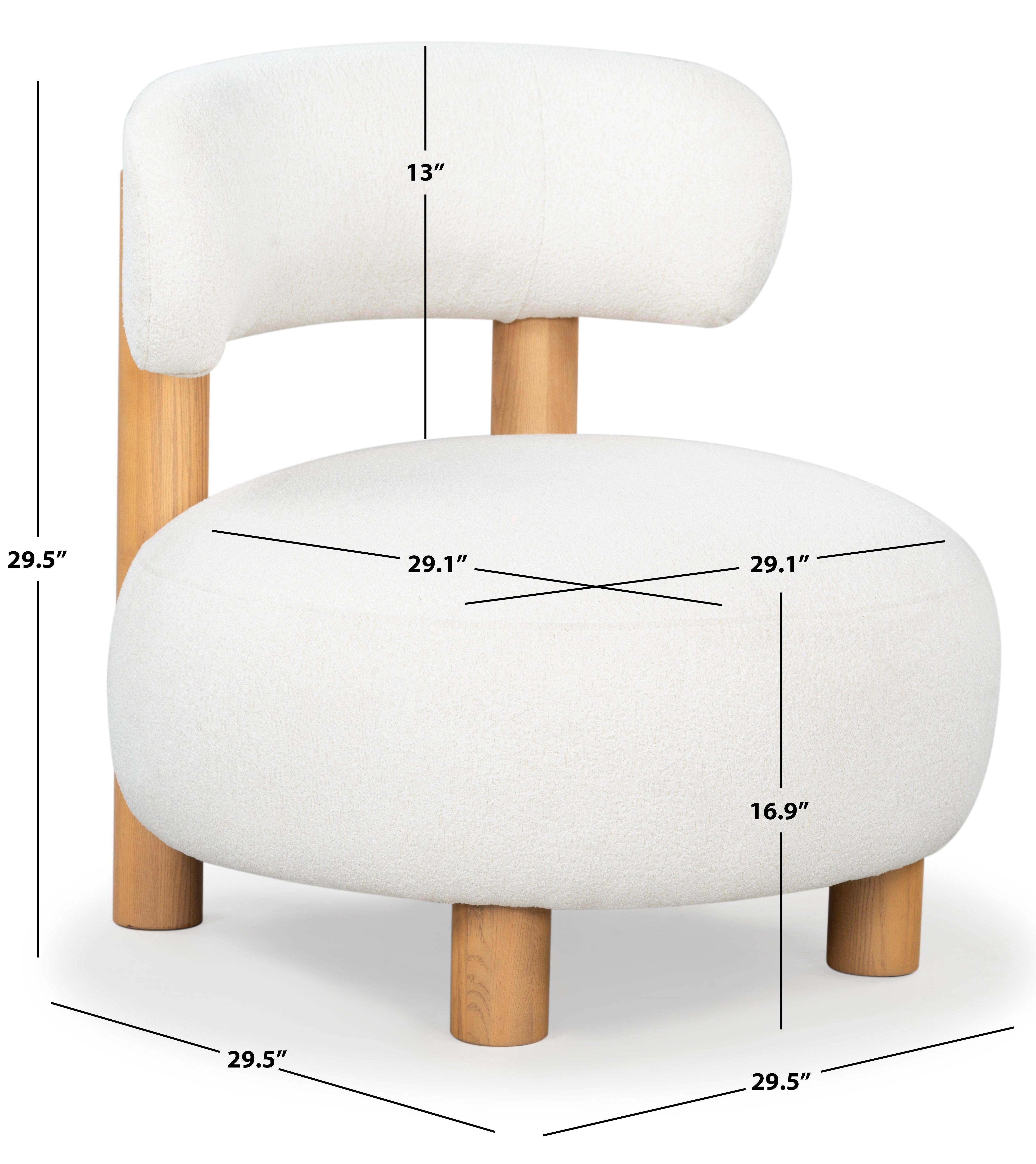 Safavieh Couture Eduardo Boucle Accent Chair, SFV6109 - Ivory / Natural