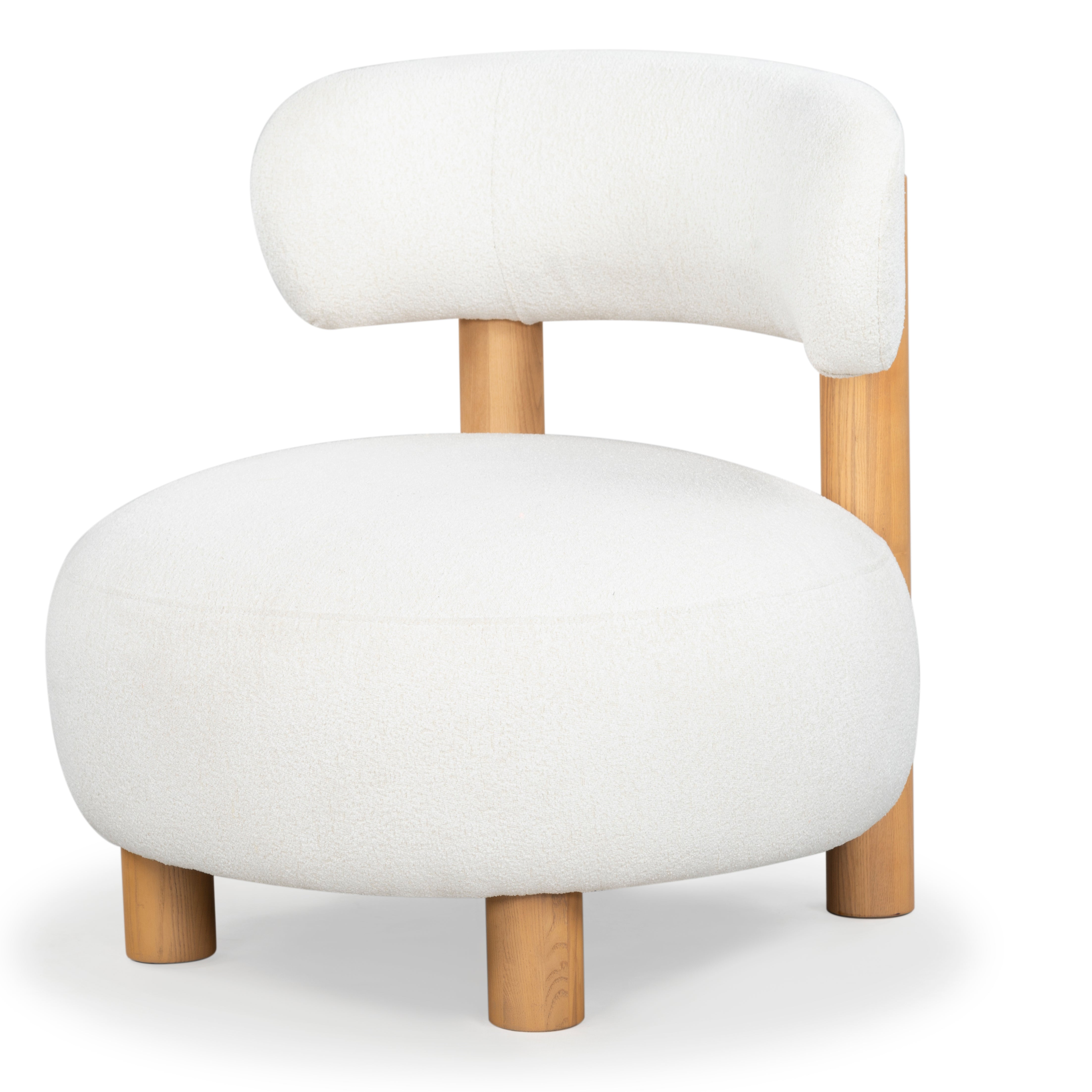 Safavieh Couture Eduardo Boucle Accent Chair, SFV6109 - Ivory / Natural