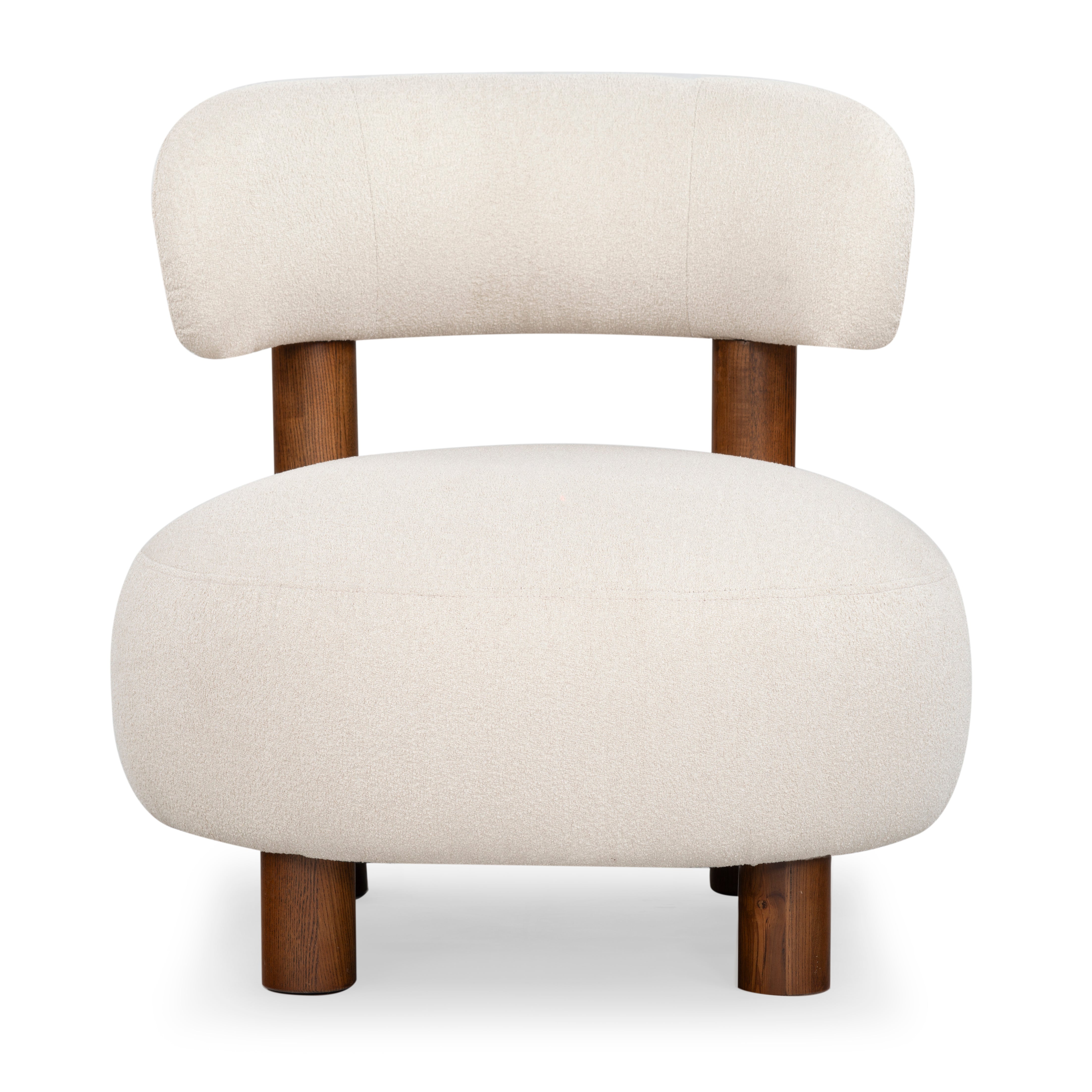 Safavieh Couture Eduardo Boucle Accent Chair, SFV6109 - Tan / Walnut