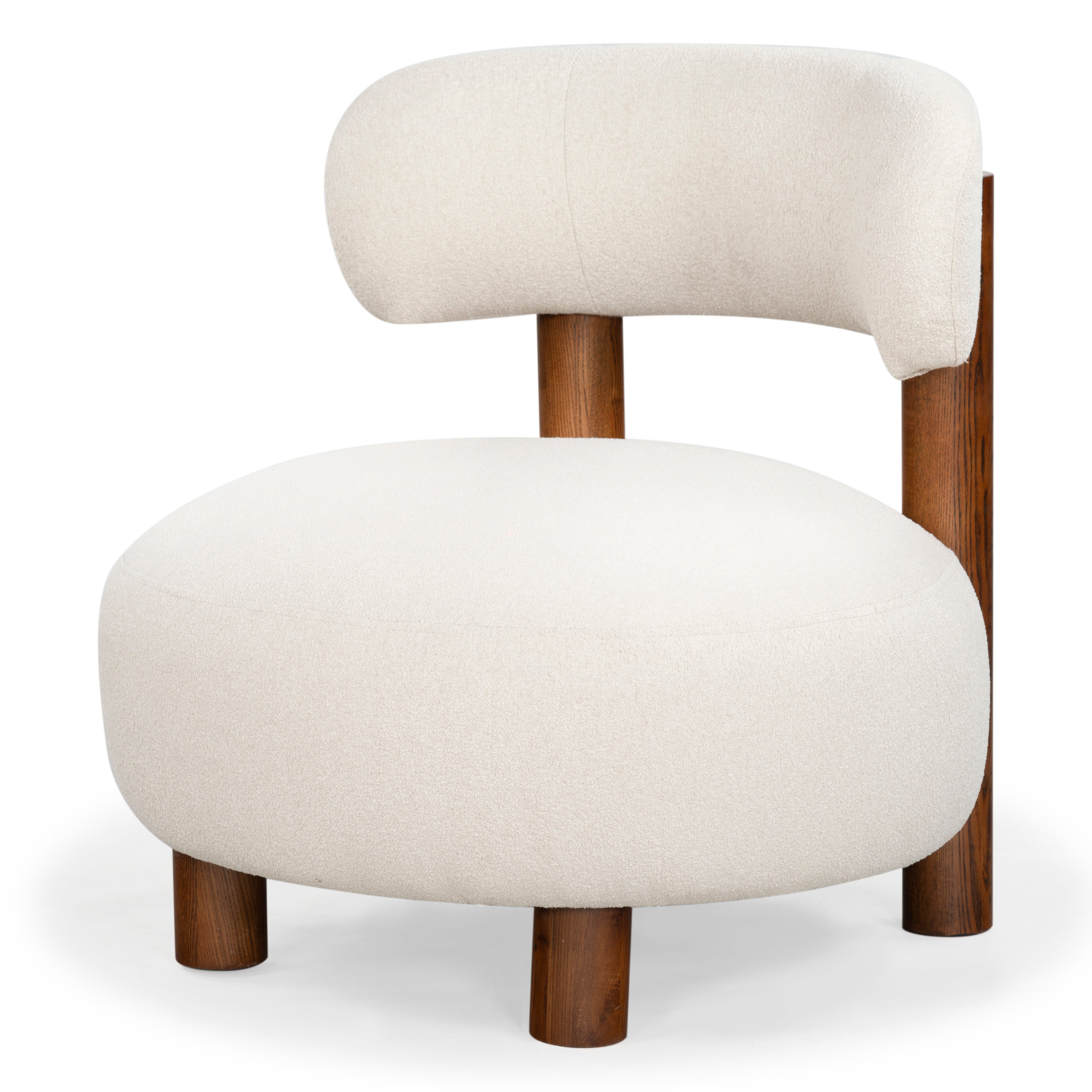 Safavieh Couture Eduardo Boucle Accent Chair, SFV6109 - Tan / Walnut