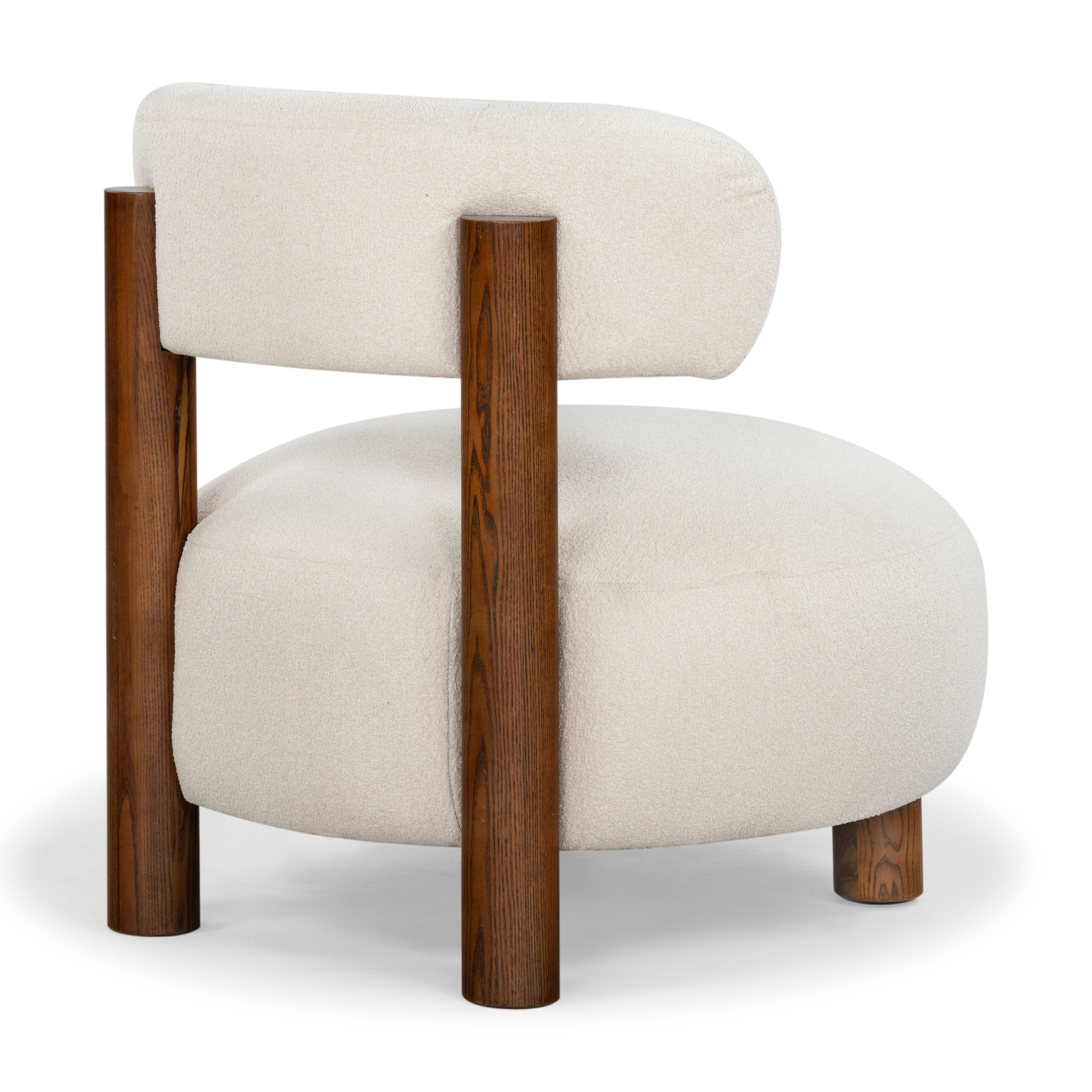 Safavieh Couture Eduardo Boucle Accent Chair, SFV6109 - Tan / Walnut