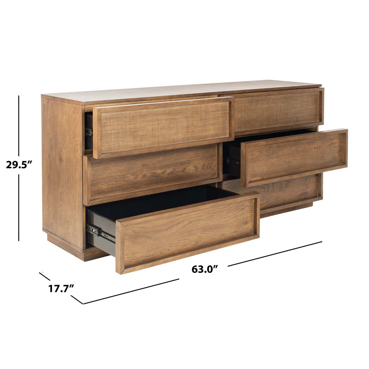 Zeus 6 Drawer Wood Dresser | Safavieh Couture - Natural