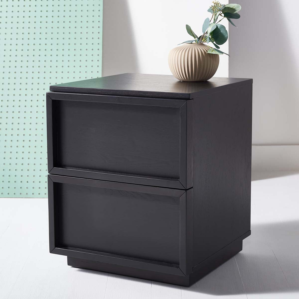 Zeus 2 Drawer Nightstand | Safavieh Couture - Black