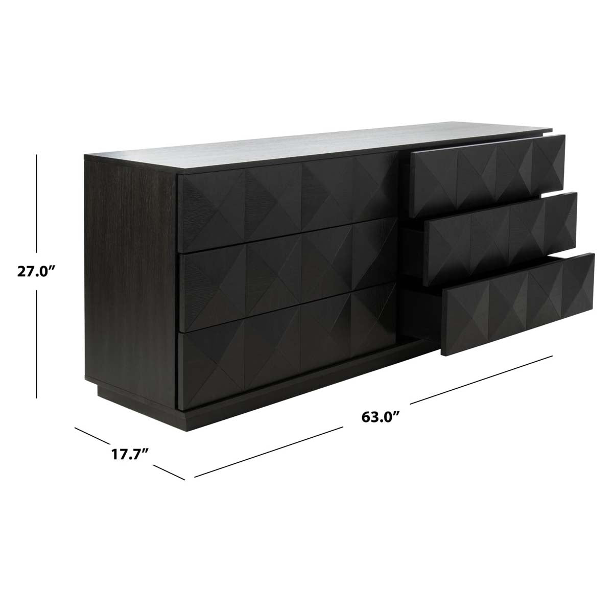 Patty 6 Drawer Dresser | Safavieh Couture - Black