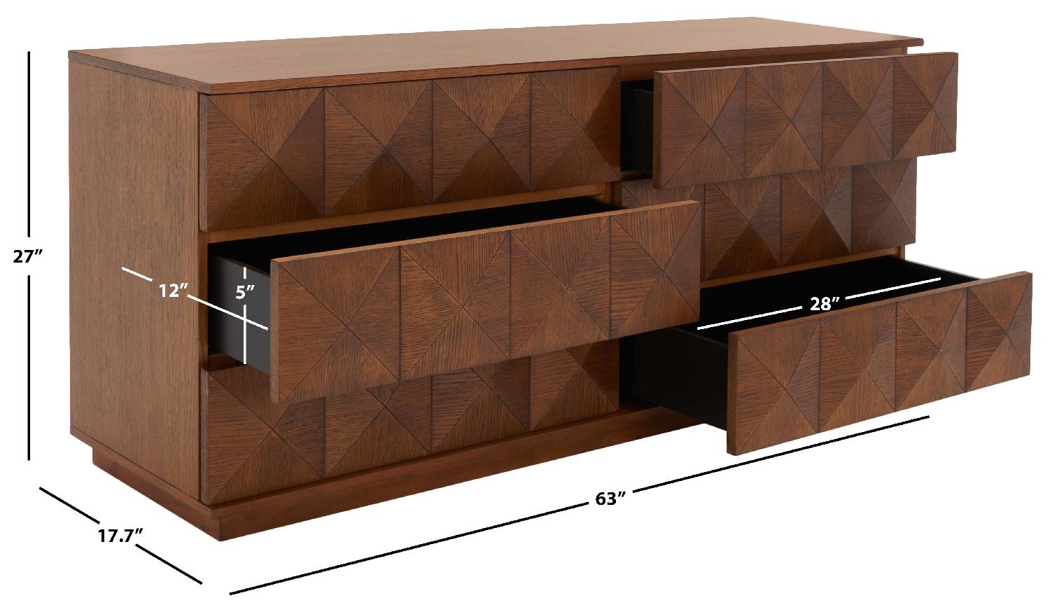 Patty 6 Drawer Dresser | Safavieh Couture - Light Acacia