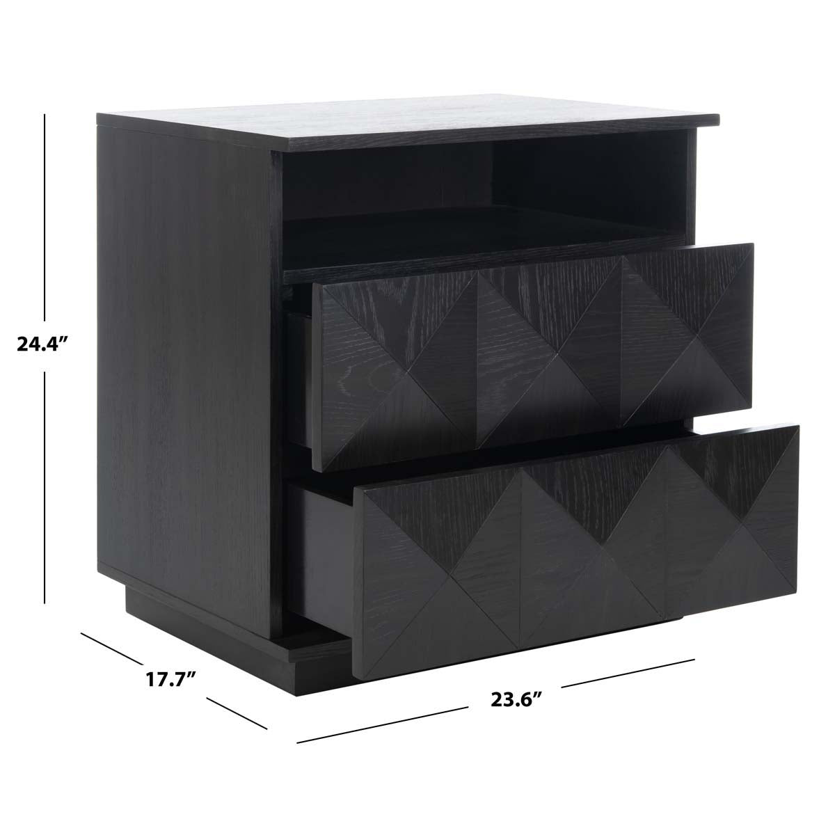 Patty 2 Drawer Nightstand | Safavieh Couture - Black