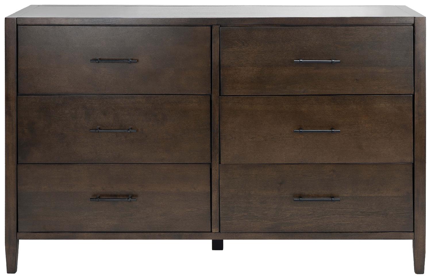 Tompkins 6 Drawer Dresser | Safavieh Couture - Dark Walnut