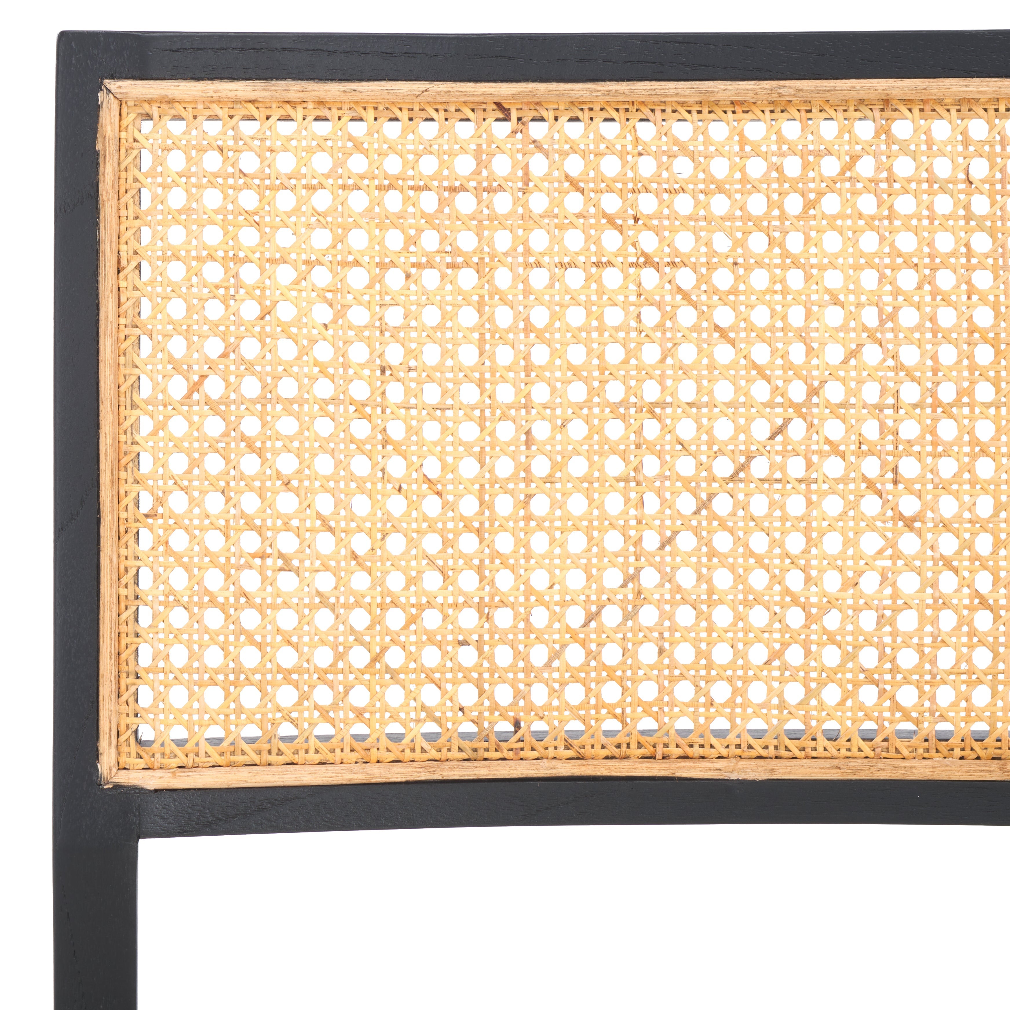 safavieh couture jaqueline boucle and rattan back dining chair, SFV9104 - Beige / Black