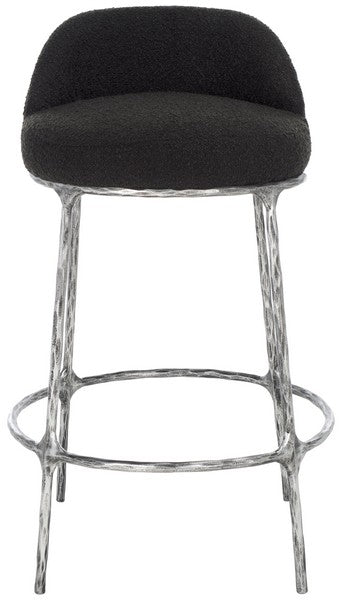 Woodsen Boucle Counterstool, SFV9524 | Safavieh Couture - Black