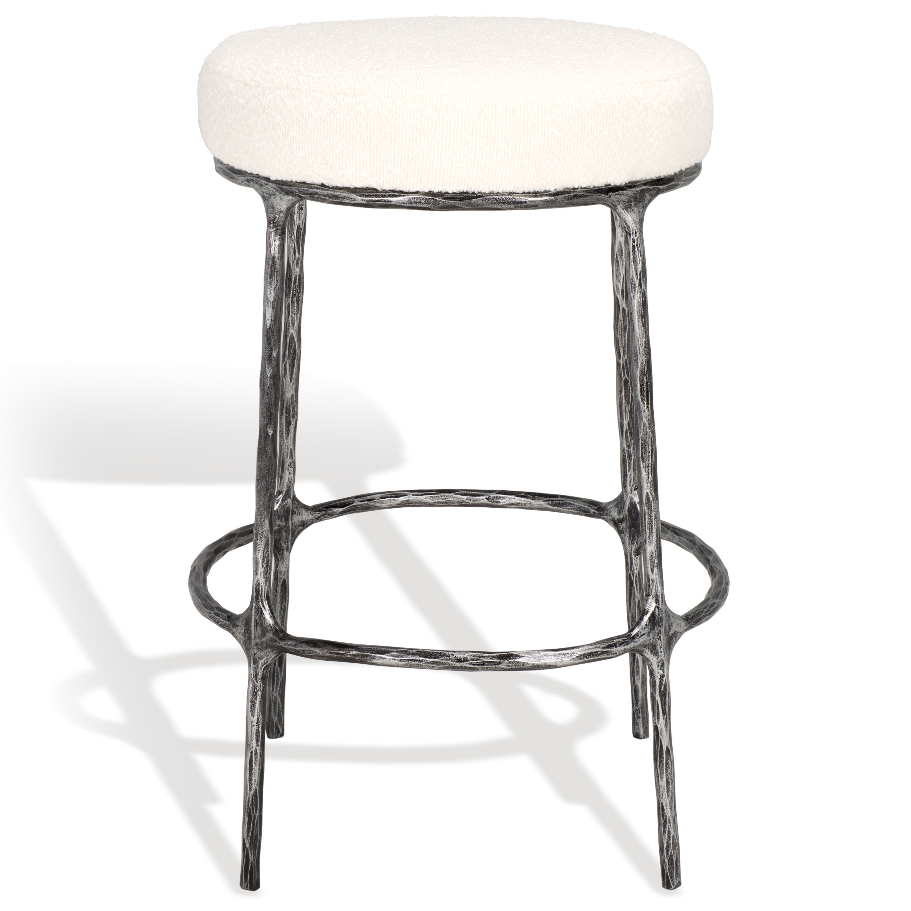 Safavieh Couture Trumen Boucle Counterstool, Sfv9525 - Ivory / Black