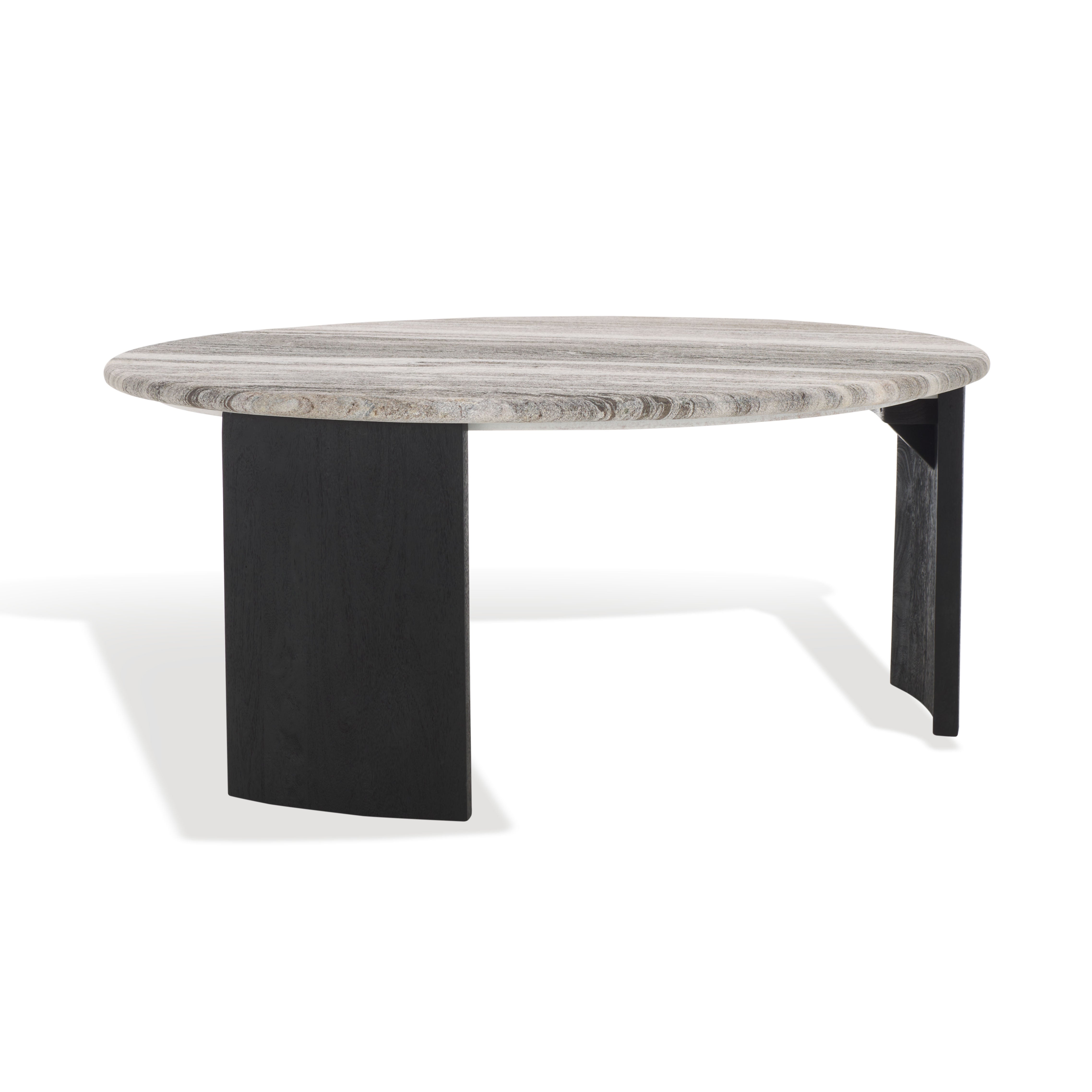 Dannica Marble Top Coffee Table, SFV9725 | Safavieh Couture - Black / Grey