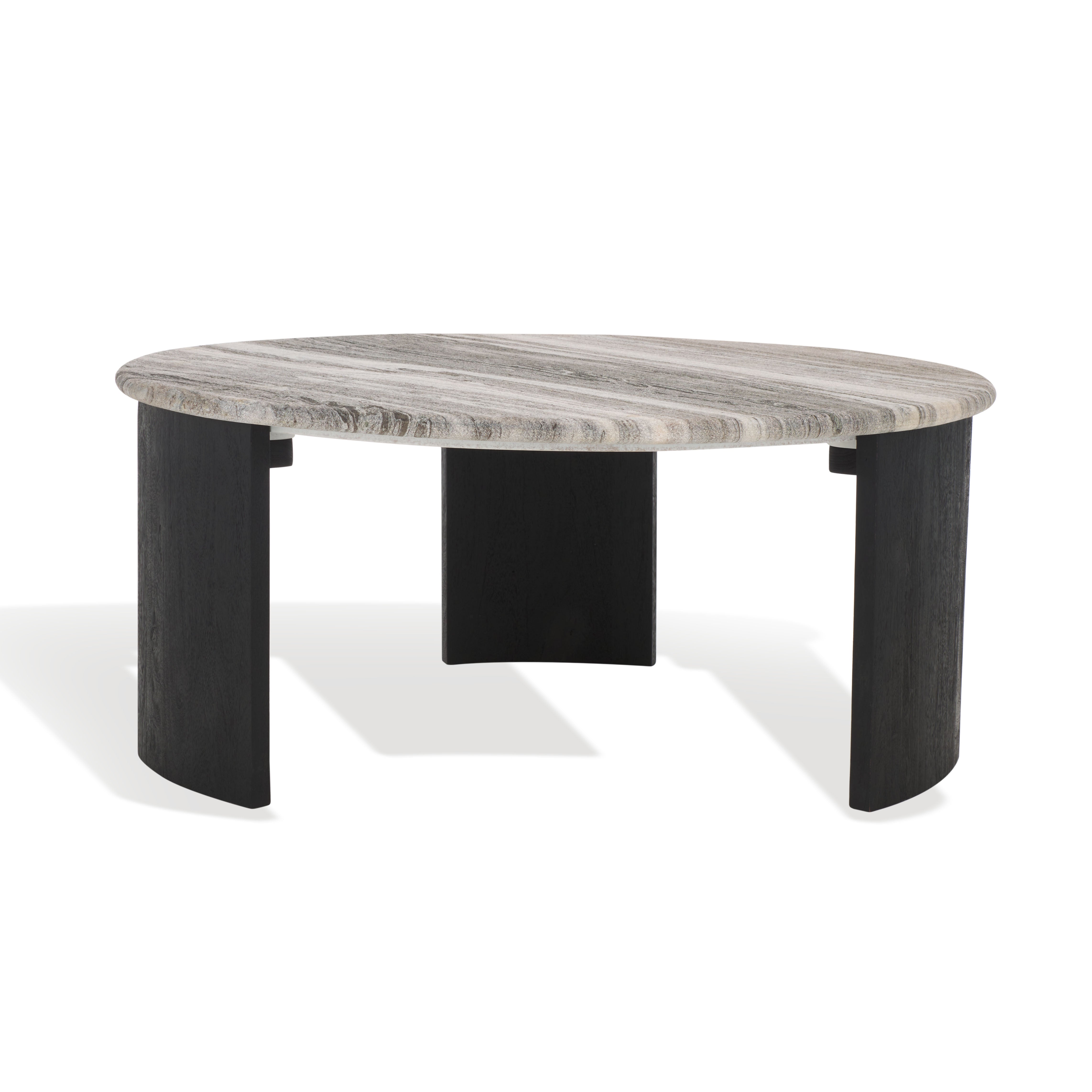 Dannica Marble Top Coffee Table, SFV9725 | Safavieh Couture - Black / Grey