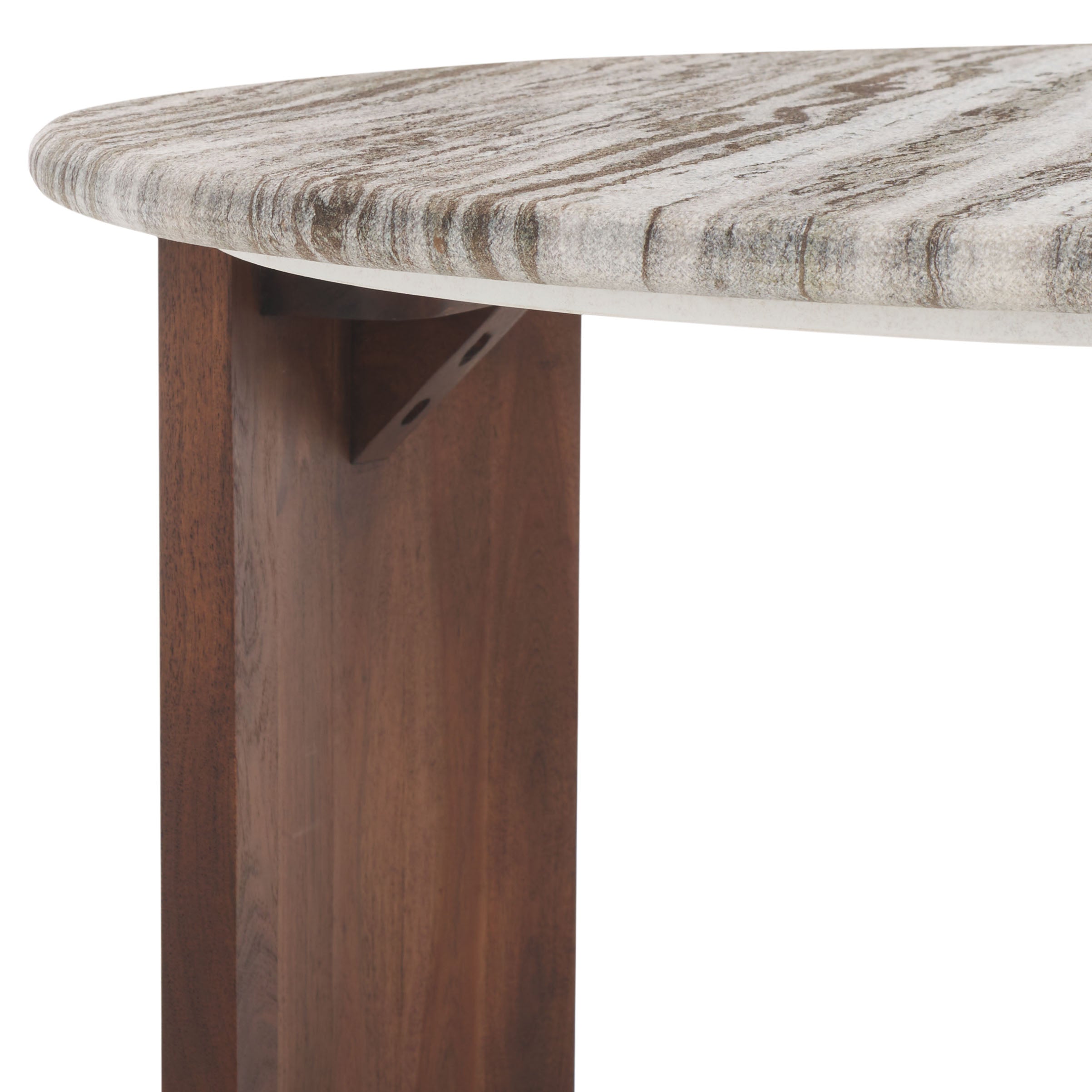 Dannica Marble Top Coffee Table, SFV9725 | Safavieh Couture - Walnut / Grey