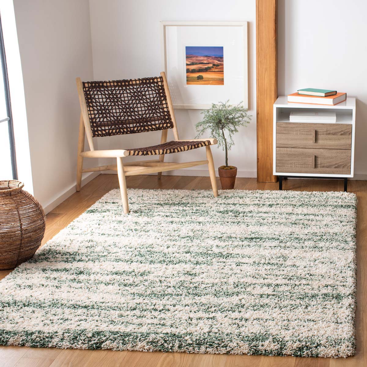 Safavieh Hudson Shag 206 Rug, SGH206 - Ivory / Green