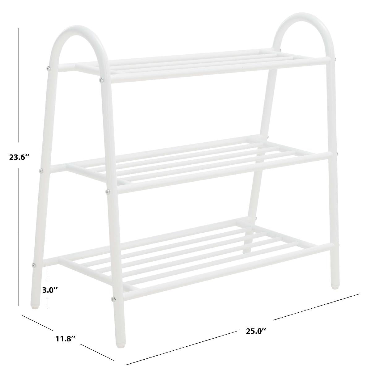 Mira Storage Shoe Rack | Safavieh - STG9300 - White