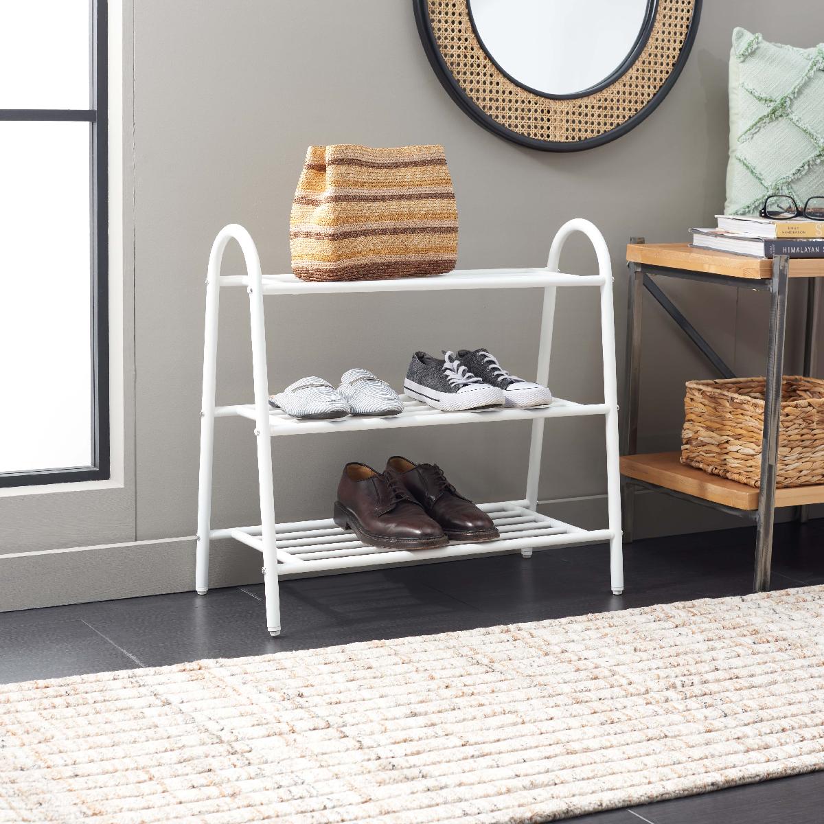 Mira Storage Shoe Rack | Safavieh - STG9300 - White