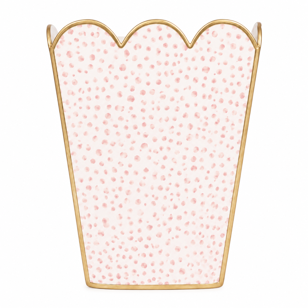 Pink Dot Square Scalloped Wastepaper Basket & Tissue Holder (2 Options)