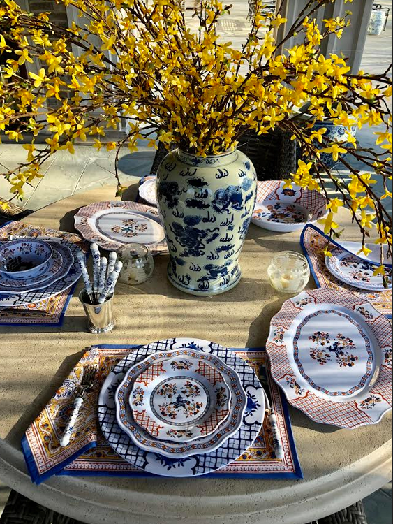 Blooming Sunset Pagoda Melamine Dinnerware Collection