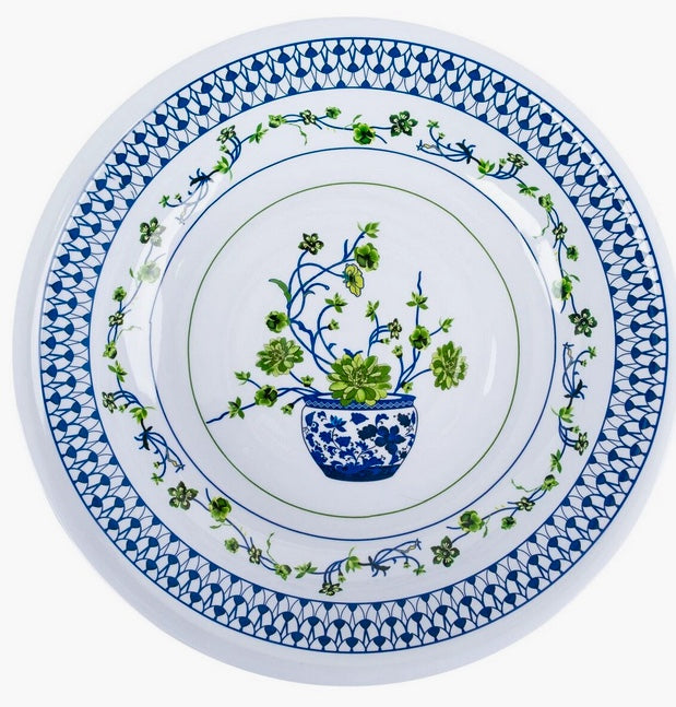 Floral Cache Pot Melamine Dinnerware Collection