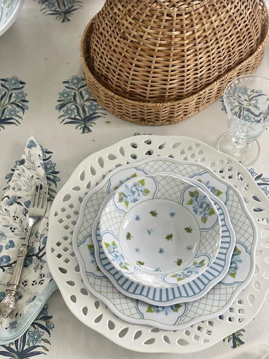 Blue Hydrangea Melamine Dinnerware Collection