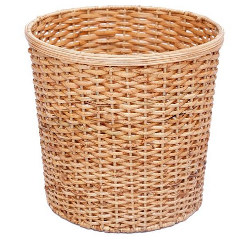 Round Wicker Wastepaper Basket