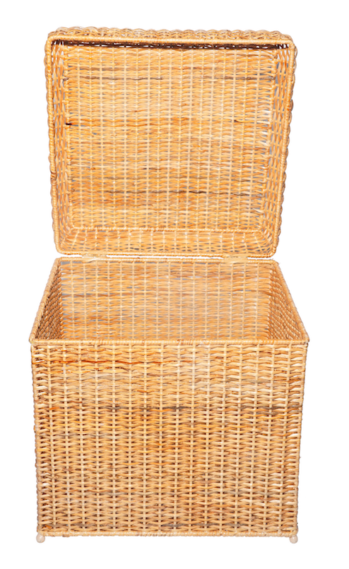 Square Wicker Storage Ottoman / Stool