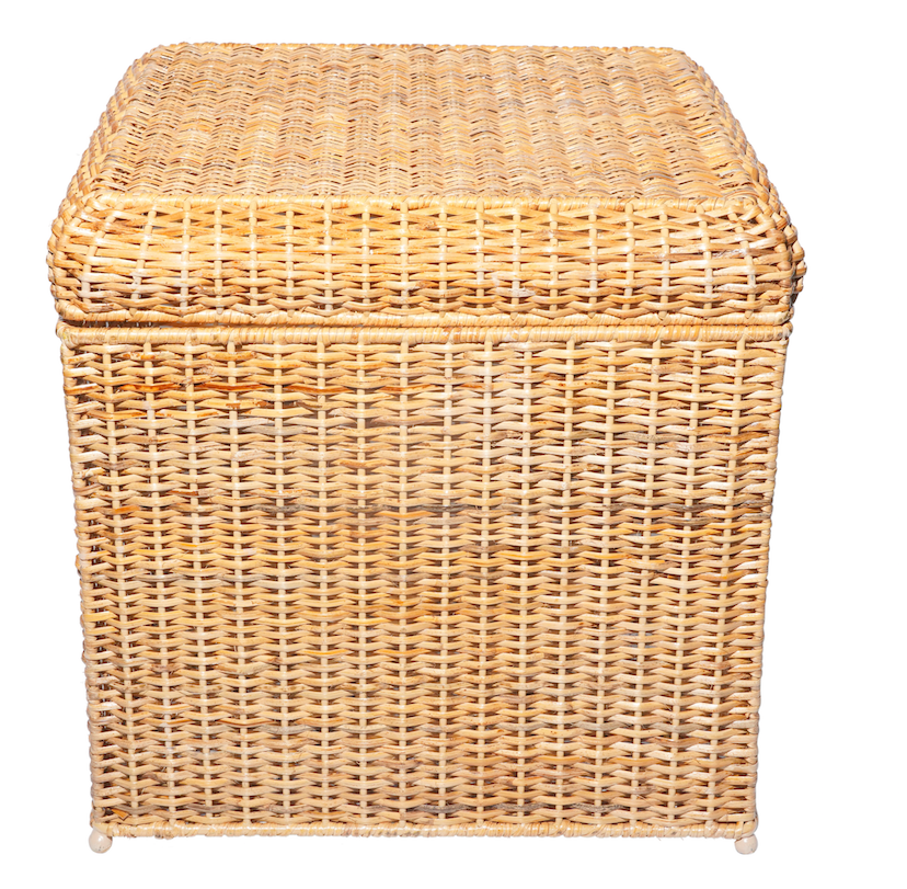 Square Wicker Storage Ottoman / Stool