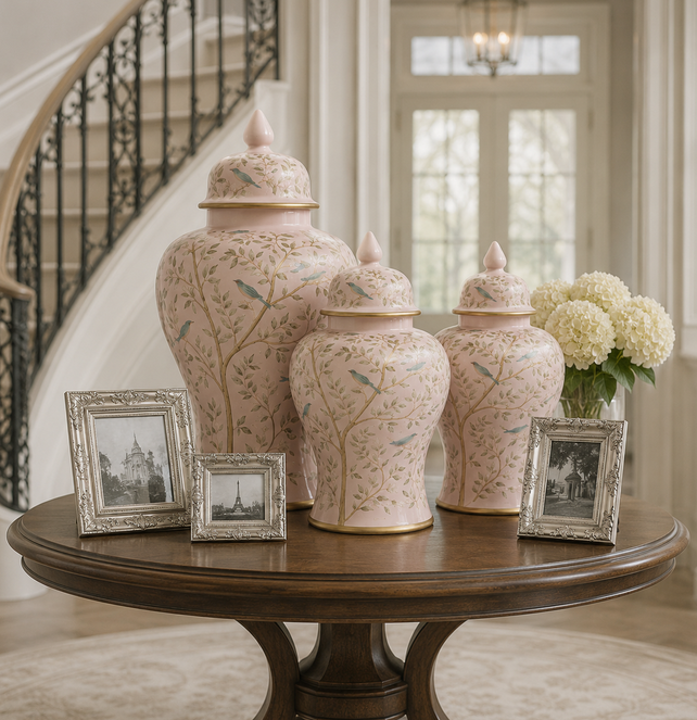 Pink Chinoiserie Jar (3 Sizes)