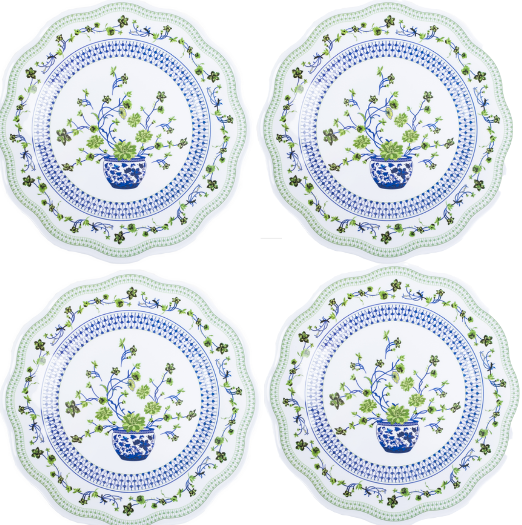 Floral Cache Pot Melamine Dinnerware Collection