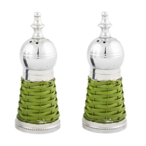 Green Wicker Salt and Pepper Shaker