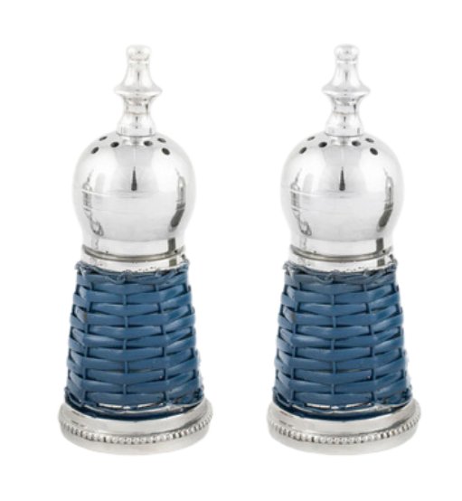 Navy Wicker Salt and Pepper Shaker