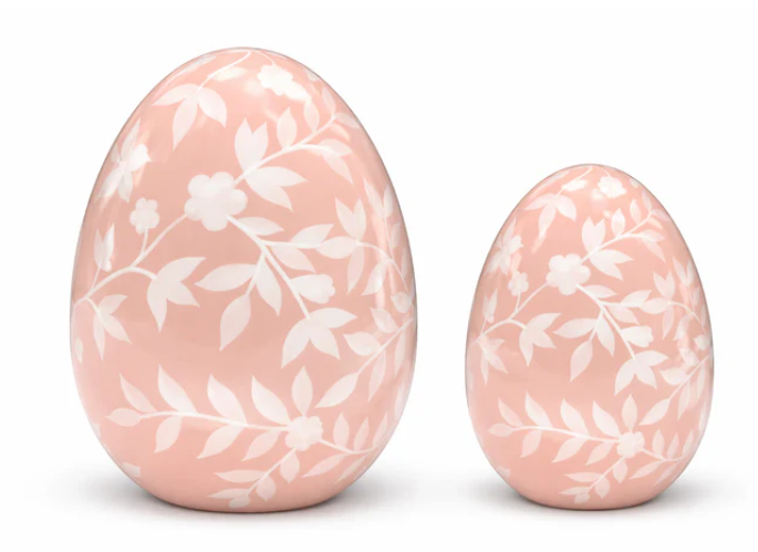 Coral Pink Bird & Vine Egg