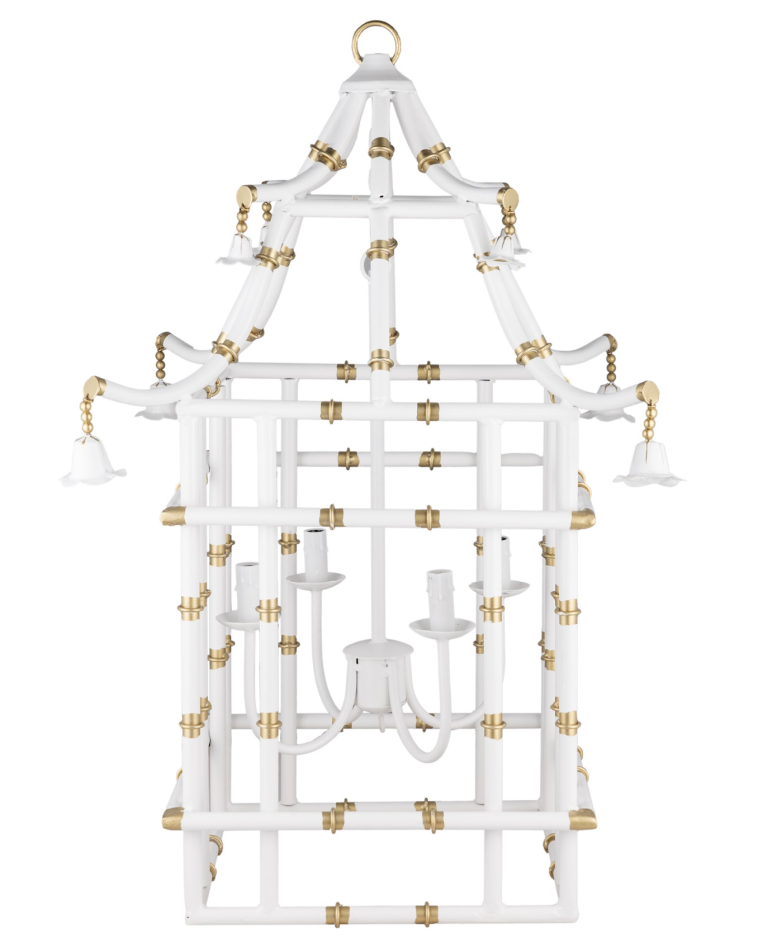 Ivory & Gold Bamboo Lantern