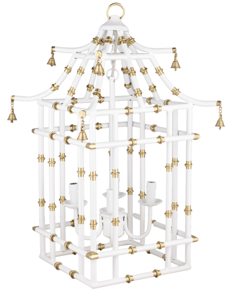 Ivory & Gold Bamboo Lantern