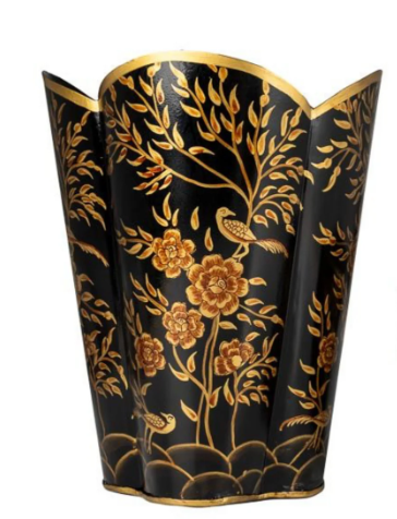 Black & BRASS PHEASANT Wastepaper Basket