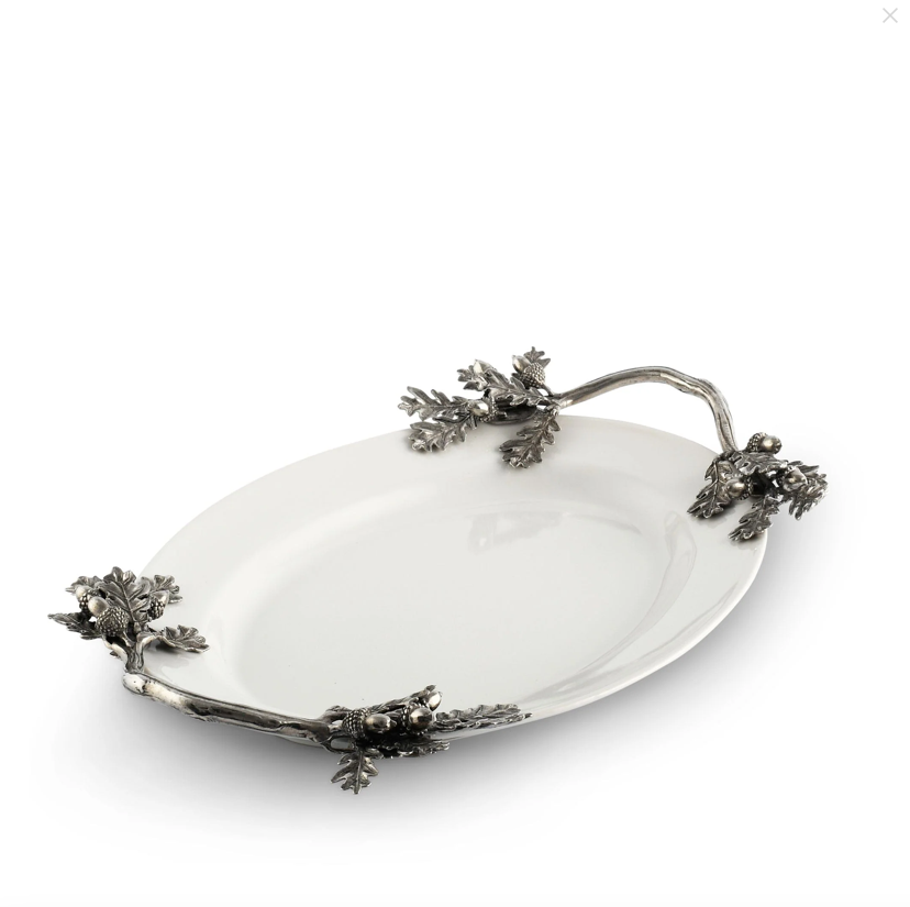 ACORN OAK & LEAF STONEWARE TRAY - SMALL